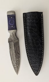 Handcrafted Heirloom Damaskus Steel Knife 5" Long
