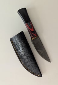 Handcrafted Heirloom Damaskus Steel Knife 3.5" Long
