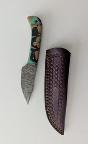 Handcrafted Heirloom Damaskus Steel Knife 4" Long
