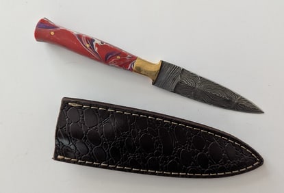 Handcrafted Heirloom Damaskus Steel Knife 4" Long