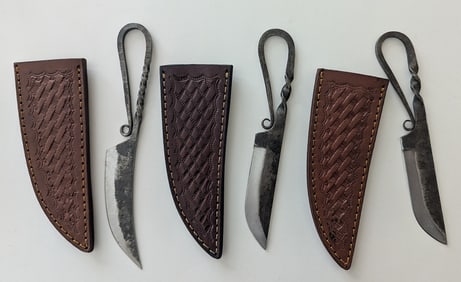 Set 3 Handcrafted Heirloom Damaskus Steel Knife 4" Long (each)