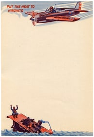 1942 WWII Cartoon Victory Letterhead Sheet