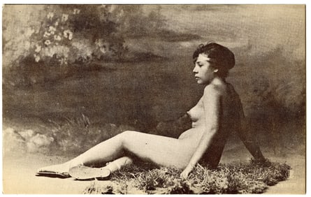 Vintage/Aintique Scarce French Litho Card with Female Artistic Nude
