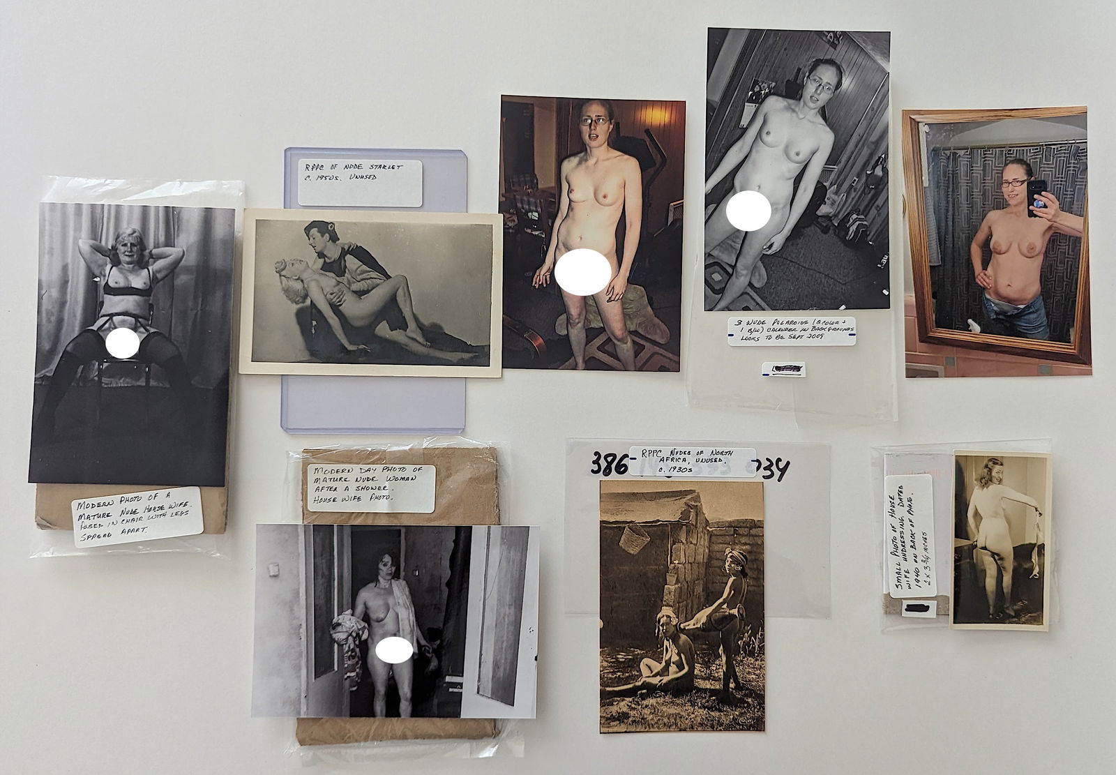 Group of 8 Photos & RPPC of Nude Woman Most are Modern Epoch: The provenance of this lot is from a quality collector in Longview, Texas. Please see all the included images to read all related information. We have included quality images to show it's actual condi