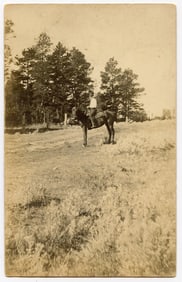 RPPC Cowboy on Horse , Writing on Back, 1914