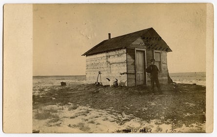 RPPC Home Stead Shack, Cow Skull, Posted 1907, Canada