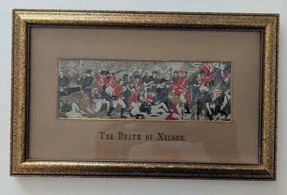 Stevengraph Pure Silk Woven Picture The Death of Nelson 1870s