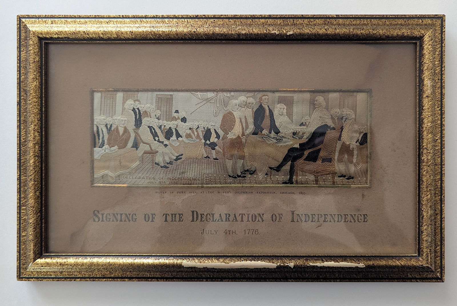 Stevengraph Silk Picture Signing Of The Declaration Of Independence 1870s (1 of 2)