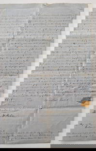 Antique 1855 Letter Archives Henry A. Laycock 56th Regiment PA: This letter is probably signed and dated 1855 by Jacob Byerly. This lot is part of a group found related to Colonel HENRY A. COCK (promoted to Major on January 30, 1865) of the 56th Regiment of Pennsy