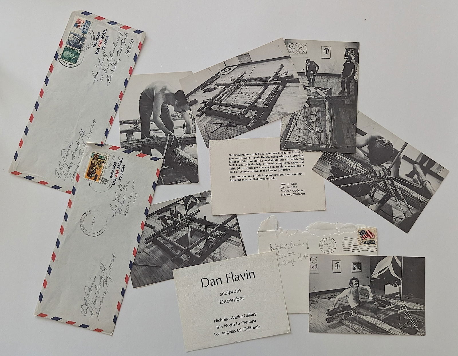 Art Ephemera Artist DAN FLAVIN Sculpture 1970: The provenance of this lot is from the estate of a deceased formal art collector/curator in Miami, FL. We have included quality images to show it's actual condition. This lot is located in Boca Raton,