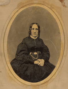 Civil War Era Portrait of Caroline Long Stamped: The card dimensions are Approx. 9.25" x 7". This lot is part of a group found related to Colonel HENRY A. COCK (promoted to Major on January 30, 1865) of the 56th Regiment of Pennsylvania during the A