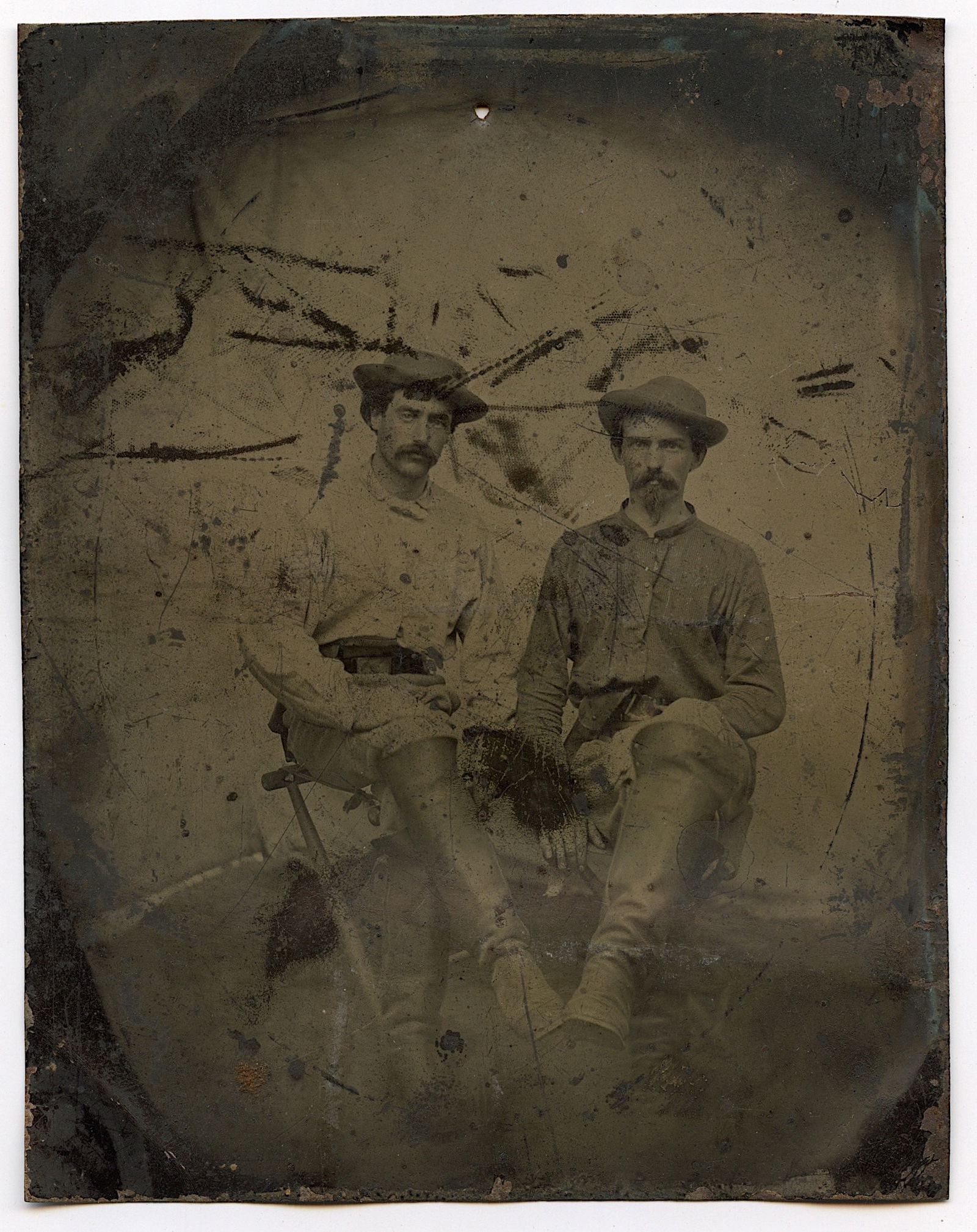 Tintype Photo with Cowboys Archives Henry A. Laycock 56th Regiment PA (1 of 2)