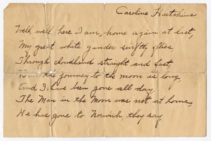Hand Written Poem by Walt Whitman Archives Henry A. Laycock
