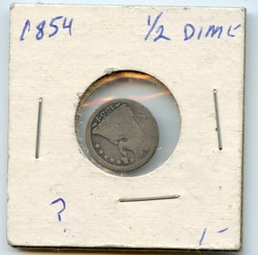 1854 US SILVER COIN 1/2 DIME