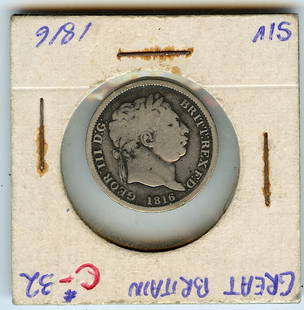 1817 UK Great Britain UK KING GEORGE III Silver 1/2Crown Coin: The provenance of this lot is from the estate of a deceased collector in Miami, FL. We have included quality images to show it's actual condition. This lot is located in Boca Raton, Fl and its shipmen