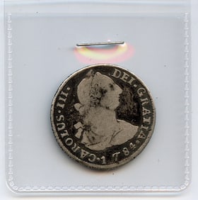 1784 Carolus III Spanish Coin 2 Reales South America Coin