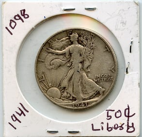 1941 US Coin Liberty Half Dollar 50 Cents