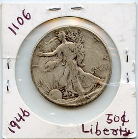 1945 US Coin Liberty Half Dollar 50 Cents