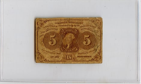 1862 5¢ Five Cents Fractional Currency Postage Note