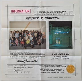 Art poster The Vancouver Art Gallery - Another 2 Projects, 1978