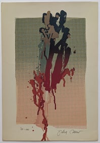 Vintage Litograph Modern Art Hand Signed 70/100 - 19.75" x 13.75"