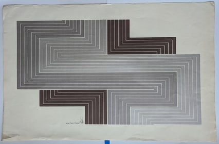 Vintage Quality Art Print Manner of Frank Stella - Signed 44/180