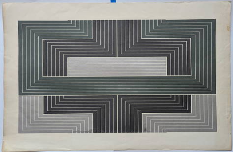 Vintage Quality Art Print Manner of Frank Stella - Signed 30/180: The dimensions are Approx. 26.25" x 40". The provenance of this lot is from the estate of a deceased formal art collector / curator in Miami, FL. We have included quality images to show it's actual co