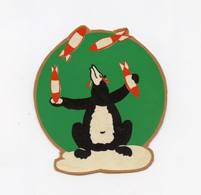 Original Pacific WW2 War Era Squadron Card Emblem