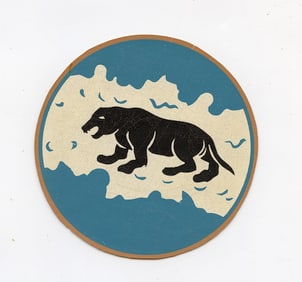 Original Pacific WW2 War Era Squadron Card Emblem