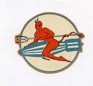 Original Pacific WW2 War Era Squadron Card Emblem