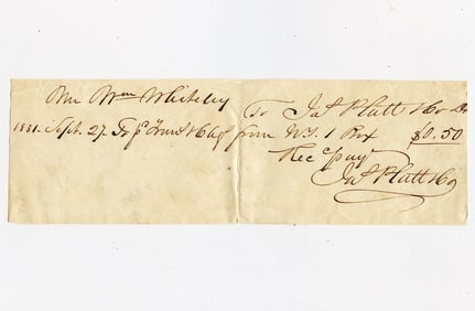 Antique 1831 Signed Payment Receipt