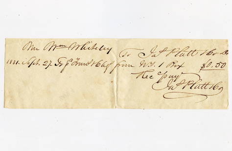 Antique 1831 Signed Payment Receipt: The provenance is from a deceased collector in Palm Beach. We have included quality images to show it's actual condition. This lot is located in Boca Raton, Fl and its shipment will be made directly b