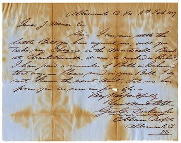 Antique 1857 Settle Document
