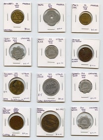 Scarce Set 12 Vintage Token Collection OPPORTUNITY!
