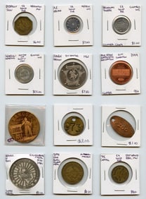 Scarce Set 12 Vintage Token Collection OPPORTUNITY!