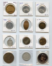 Scarce Set 12 Vintage Token Collection OPPORTUNITY!