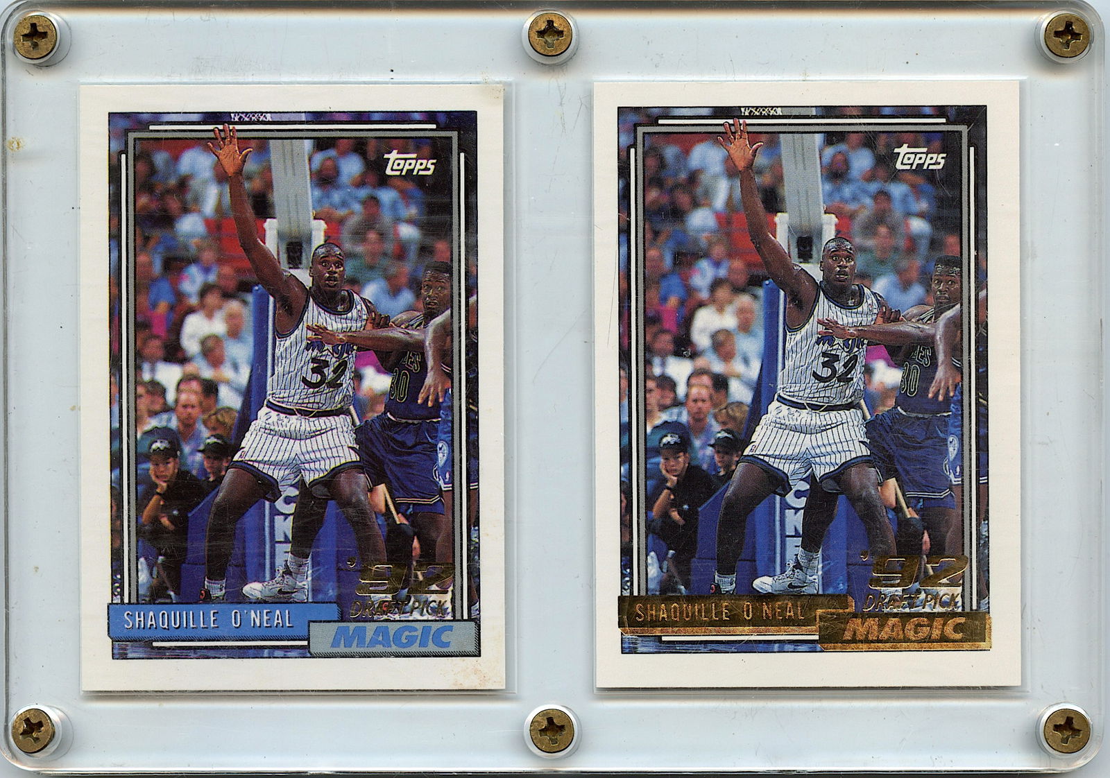 Pair 1992-93 NBA Topps # 362 SHAQUILLE O'NEAL ROOKIE CARD (1 of 2)