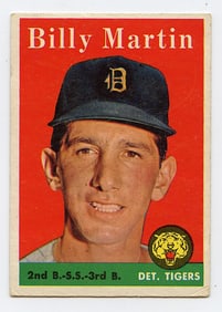 1958 TOPPS CARD # 271 BILLY MARTIN DETROIT TIGERS BASEBALL CARD
