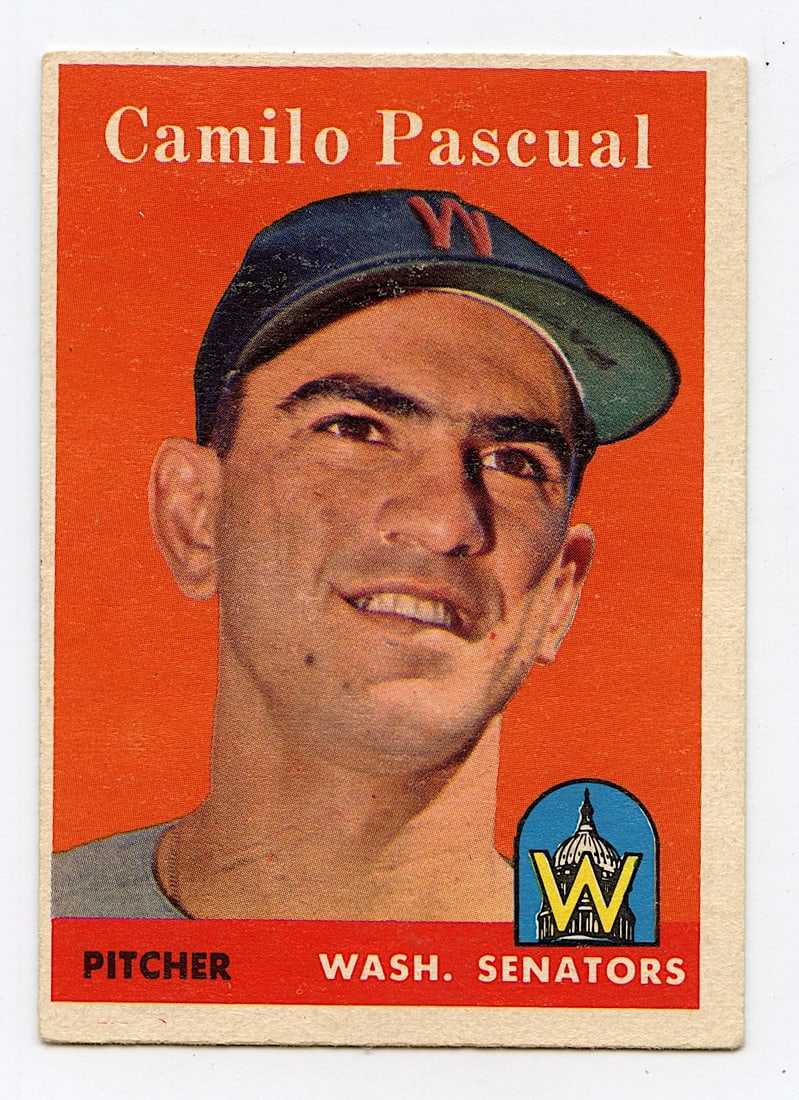 1958 Topps Baseball #219 Camilo Pascual: The provenance is from a deceased collector in Palm Beach. We have included quality images to show it's actual condition. This lot is located in Boca Raton, Fl and its shipment will be made directly b