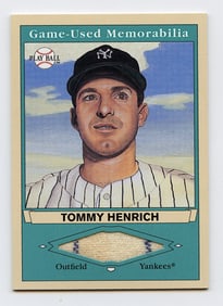 2003 Upper Deck Game Used Memorabilia Tommy Henrich PB-TH1