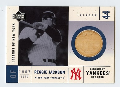 2001 Upper Deck Reggie Jackson Bat Legendary Yankees used bat card