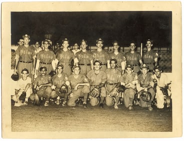 Vintage Photo 1940s Baseball Team Pilar All Players