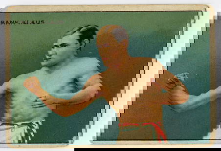 1910 Boxer  Frank Klaus  -  Honest Boxing Card: The provenance is from a deceased collector in Palm Beach. We have included quality images to show it's actual condition. This lot is located in Boca Raton, Fl and its shipment will be made directly b