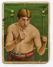 1910 Boxer Unk Russell - Honest Boxing Card