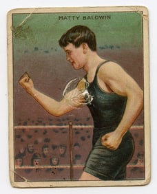 1910 Boxer Matty Baldwin - Honest Boxing Card
