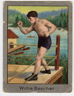 1910 Boxer  Willie Beecher  -  Mecca Boxing Card: The provenance is from a deceased collector in Palm Beach. We have included quality images to show it's actual condition. This lot is located in Boca Raton, Fl and its shipment will be made directly b