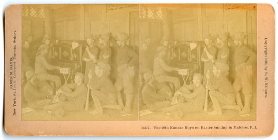 Rare Real Photo Stereoview Spanish & Phillipine-American War