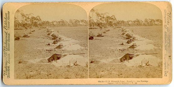 Rare Real Photo Stereoview Spanish & Phillipine-American War