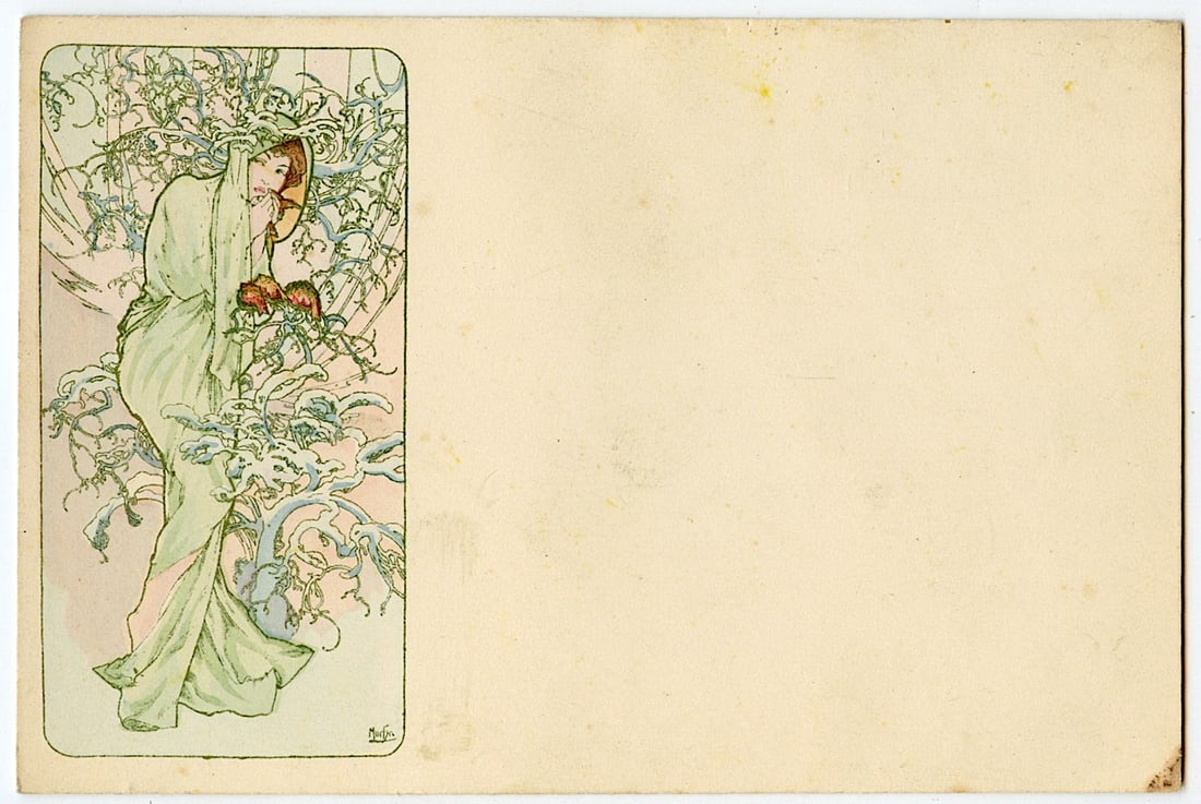 Mucha Authentic Postcard French Art Nouveau Ca. 1900 (1 of 2)