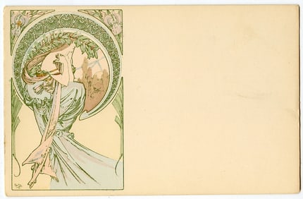 Mucha Authentic Postcard French Art Nouveau Ca. 1900